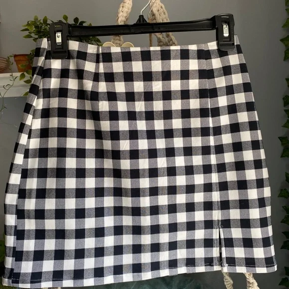 Forever 21 Black and White Checkered Midi Skirt - Picture 2 of 5